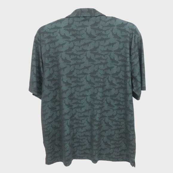 Greg Norman Shirt Mens XXL 2XL Black All Over Shark Print Golf Performance - Picture 2 of 10